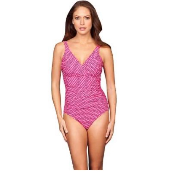 Miraclesuit Other - Polka Dot MagicSuit MiracleSuit size 12 Macarena v neck tummy control